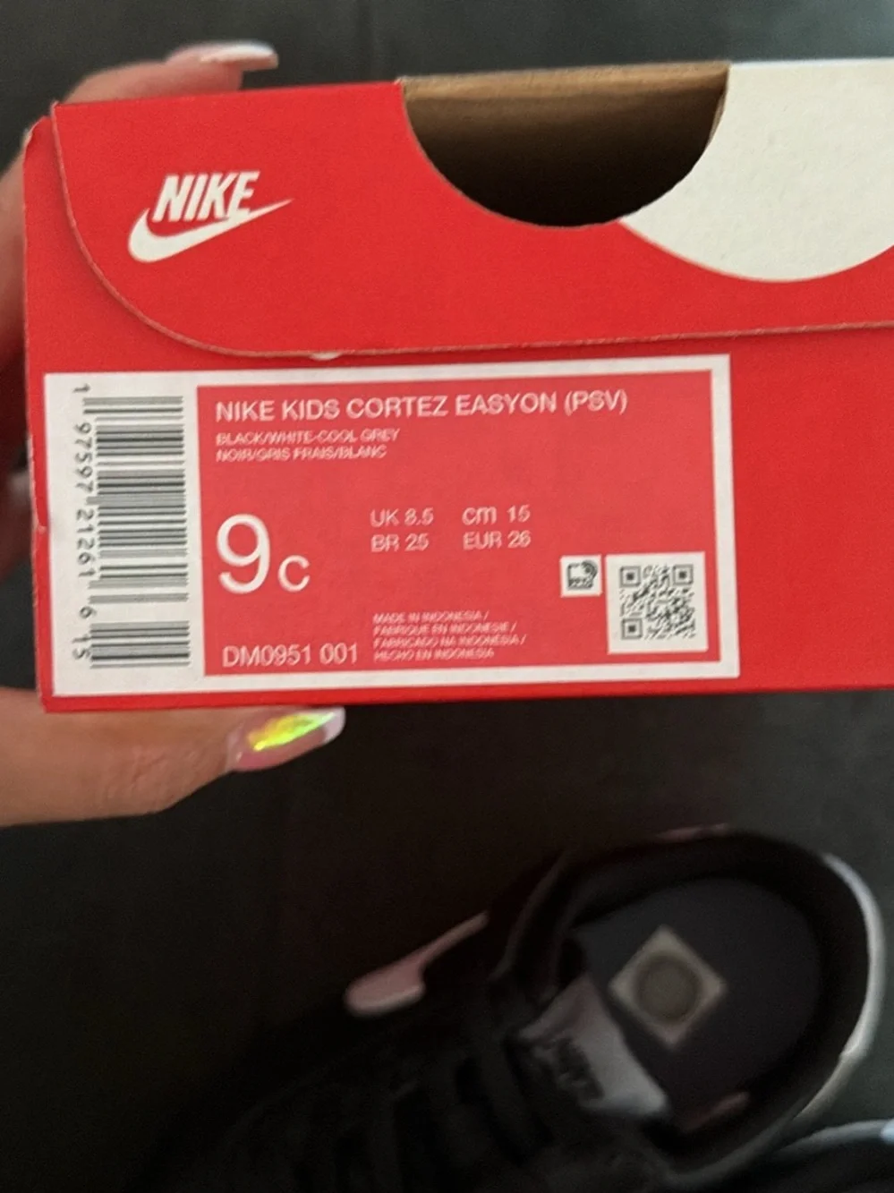 Nike Kids Black and White Retro Runner Sneakers